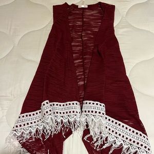 Self Esteem Girls’ Shawl, Red - Size L